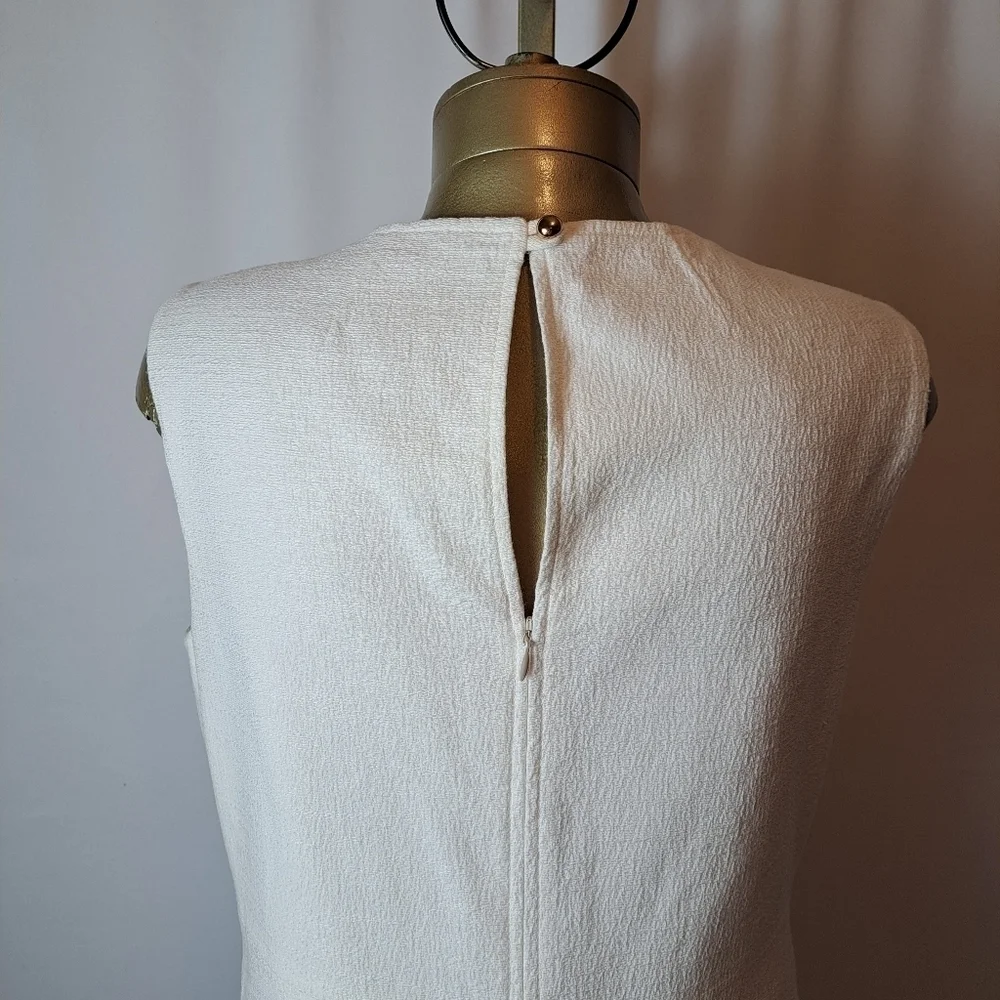 VINTAGE MILLY  OF NEW YORK WHITE  EMBLESSISHED LINED COTTON DRESS - Picture 4 of 7